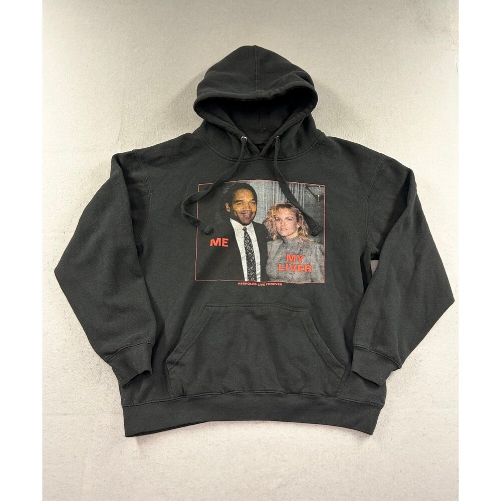 A Hole Live Forever Shirt Mens Large Graphic O.J. Simpson My Liver Hoodie